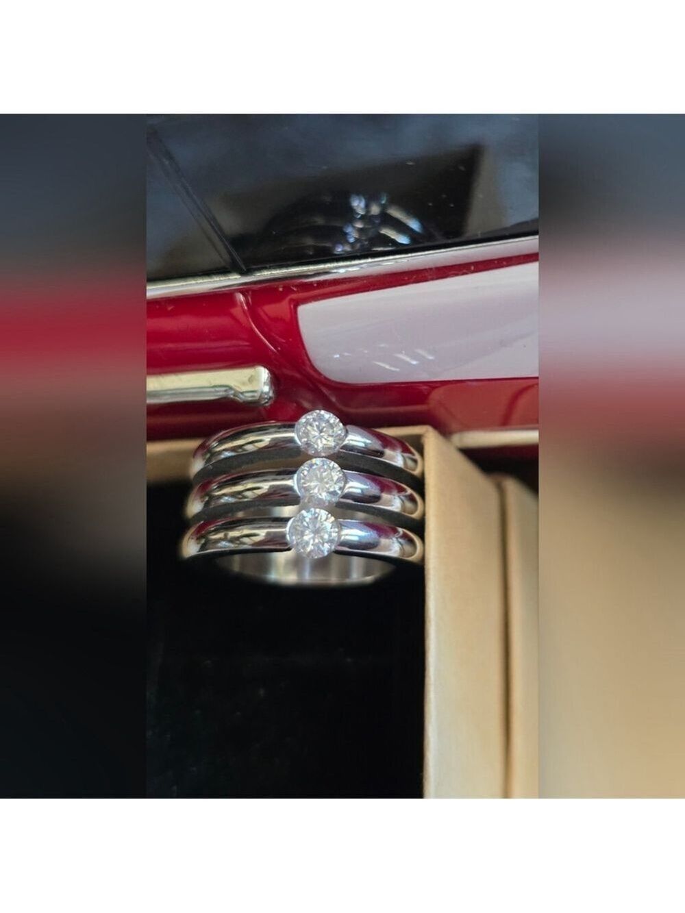 Speidel Stainless Steel CZ Triple Band Ring - Picture 4 of 9